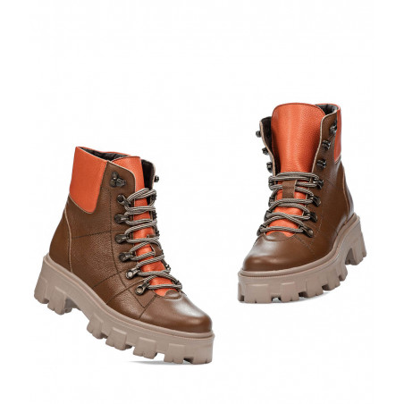 Damenstiefel 3373 braun kombiniert