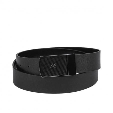Herrengürtel 62b zweifarbig schwarz+schwarz matt