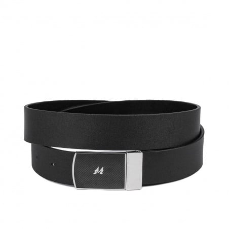 Herrengürtel 62b zweifarbig schwarz+schwarz matt