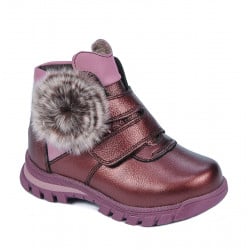 Kleine Kinderstiefel 104c bordeauxperlmutt kombiniert