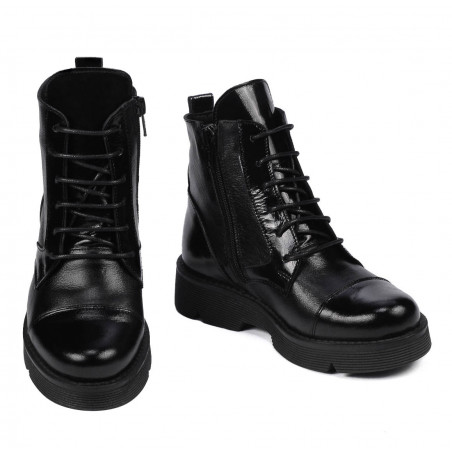 Kinderstiefel 3029 lackschwarz kombiniert