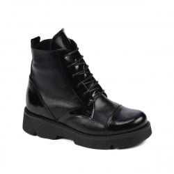 Kinderstiefel 3029 lackschwarz kombiniert