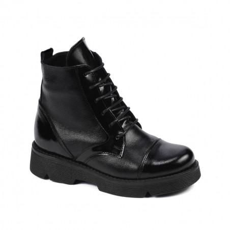 Kinderstiefel 3029 lackschwarz kombiniert