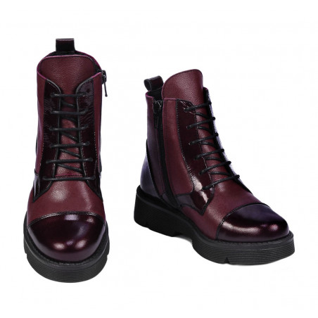 Kinderstiefel 3029 Lack Bordeaux kombiniert