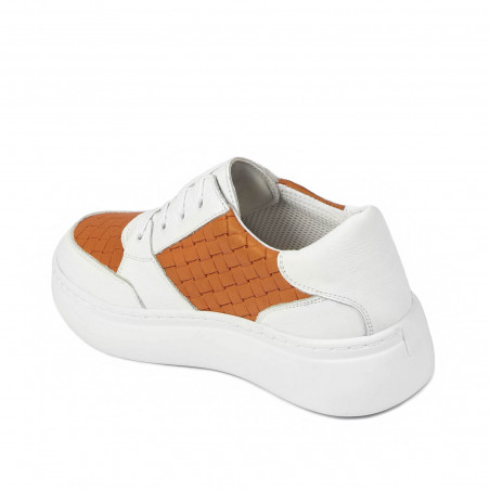 Damen-Sportschuhe 6059 Weiß+Orange