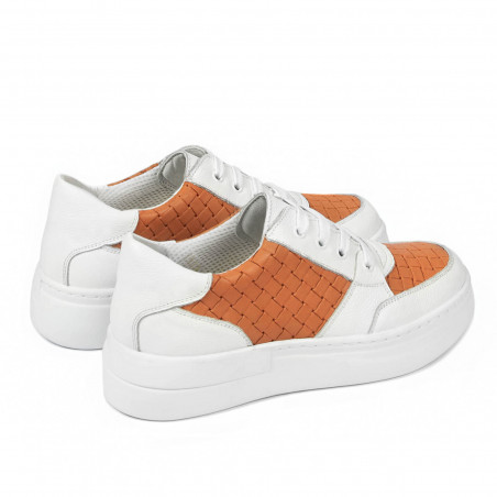 Damen-Sportschuhe 6059 Weiß+Orange