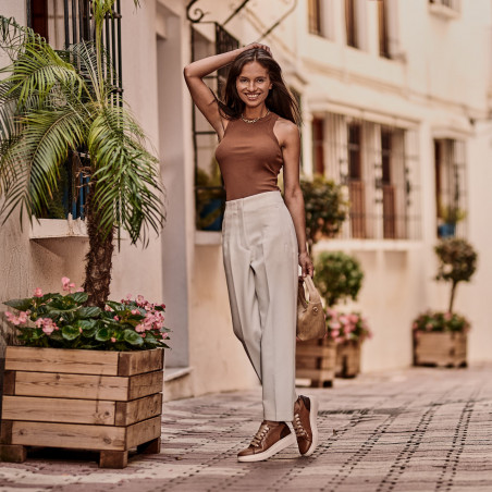 Freizeitschuhe/Sportschuhe 6048 braun kombiniert lifestyle