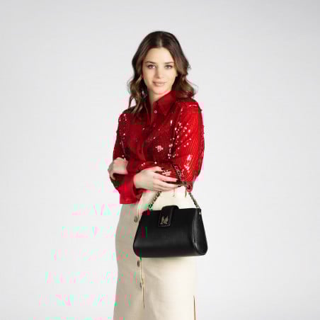 Damenhandtasche zum Umhängen 003g schwarz