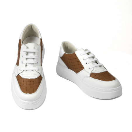 Damen-Sportschuhe 6059 weiß+camel