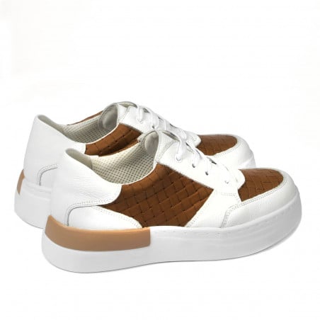 Damen-Sportschuhe 6059 weiß+camel