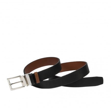 Damen-Gürtel 22m zweifarbig biz schwarz+braun
