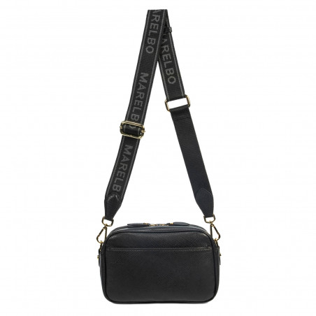 Damentasche Schultertasche 006g Schwarz Saffiano