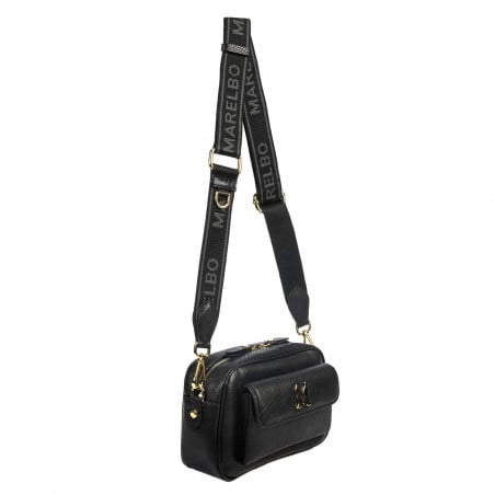 Damentasche Schultertasche 006g Schwarz Saffiano