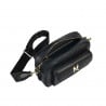 Damentasche Schultertasche 006g Schwarz Saffiano