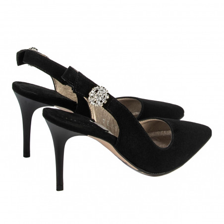 Damensandalen 1295 schwarz Antilope