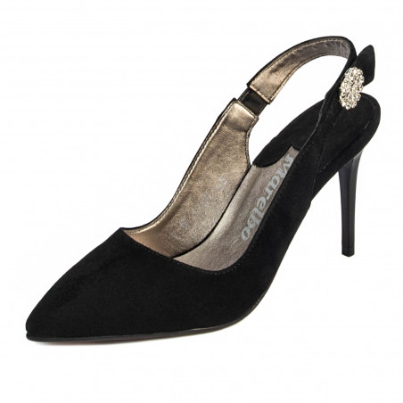 Damensandalen 1295 schwarz Antilope