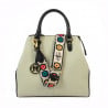 Damentasche Handtasche 002g Nude Latte+Schwarz