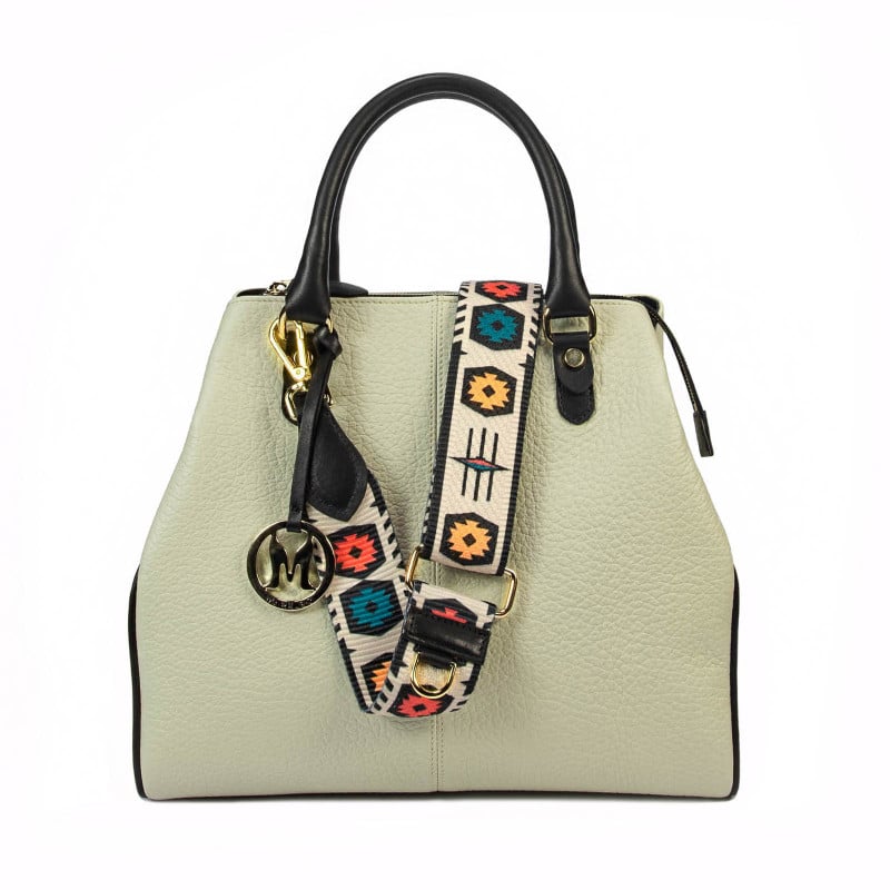 Damentasche Handtasche 002g Nude Latte+Schwarz