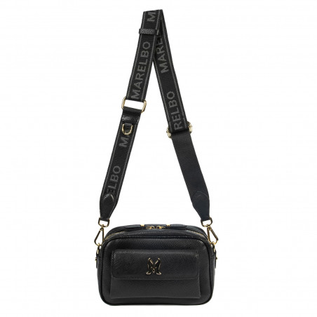 Damentasche Schultertasche 006g Schwarz Saffiano
