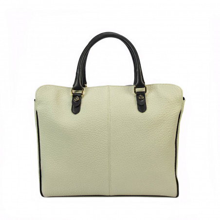 Damentasche Handtasche 002g Nude Latte+Schwarz