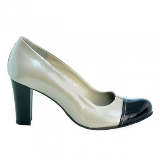 Elegante Damenschuhe 1213 Lack Beige+Schwarz Elegante Damenschuhe 1213 Lack Beige+Schwarz