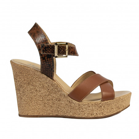 Damen Sandalen 5095 braun kombiniert