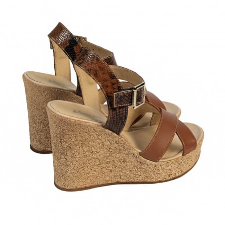 Damen Sandalen 5095 braun kombiniert