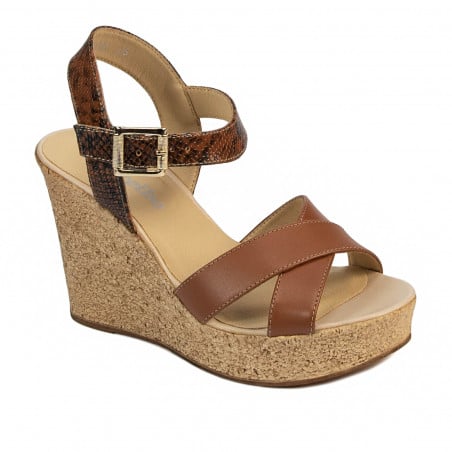 Damen Sandalen 5095 braun kombiniert