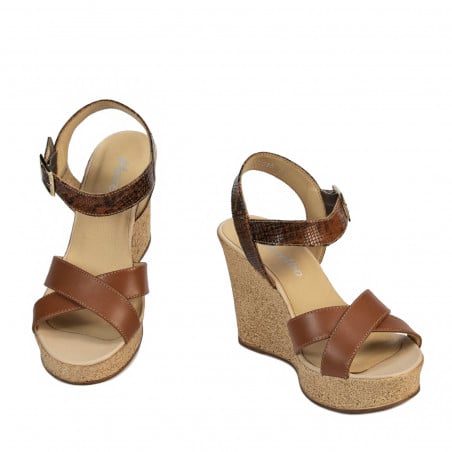 Damen Sandalen 5095 braun kombiniert