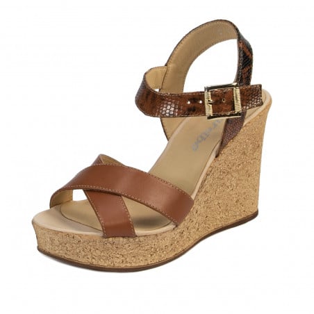 Damen Sandalen 5095 braun kombiniert