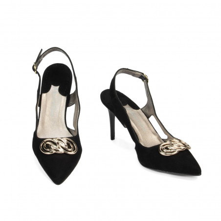 Damensandalen 1294 Schwarz Antilope