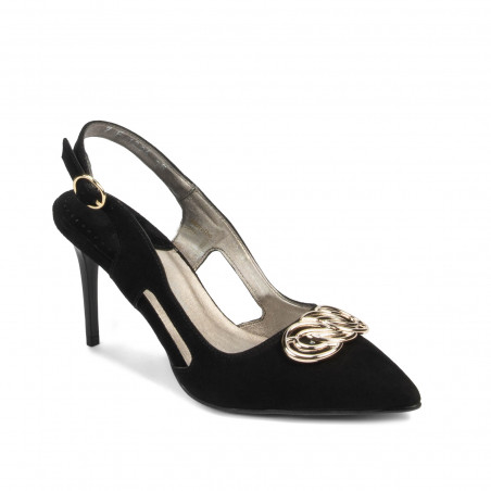 Damensandalen 1294 Schwarz Antilope