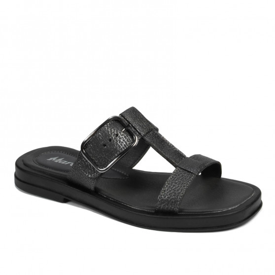 Damensandalen 5091 metallisches Schwarz Damensandalen 5091 metallisches Schwarz
