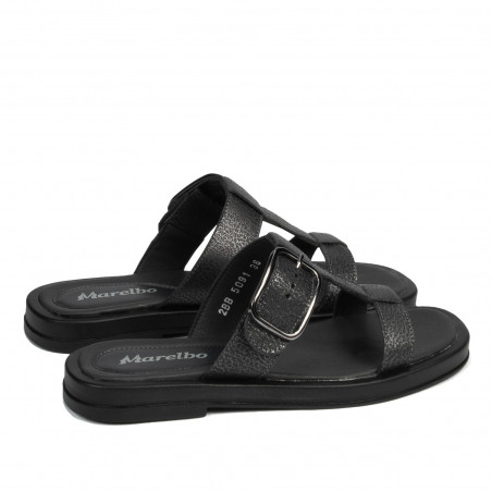 Damensandalen 5091 metallisches Schwarz