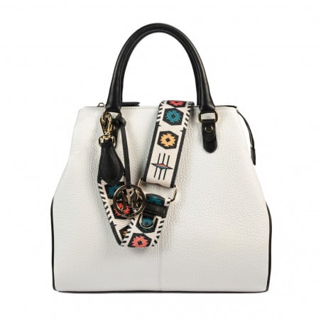 Damentasche Handtasche 002g weiß+schwarz