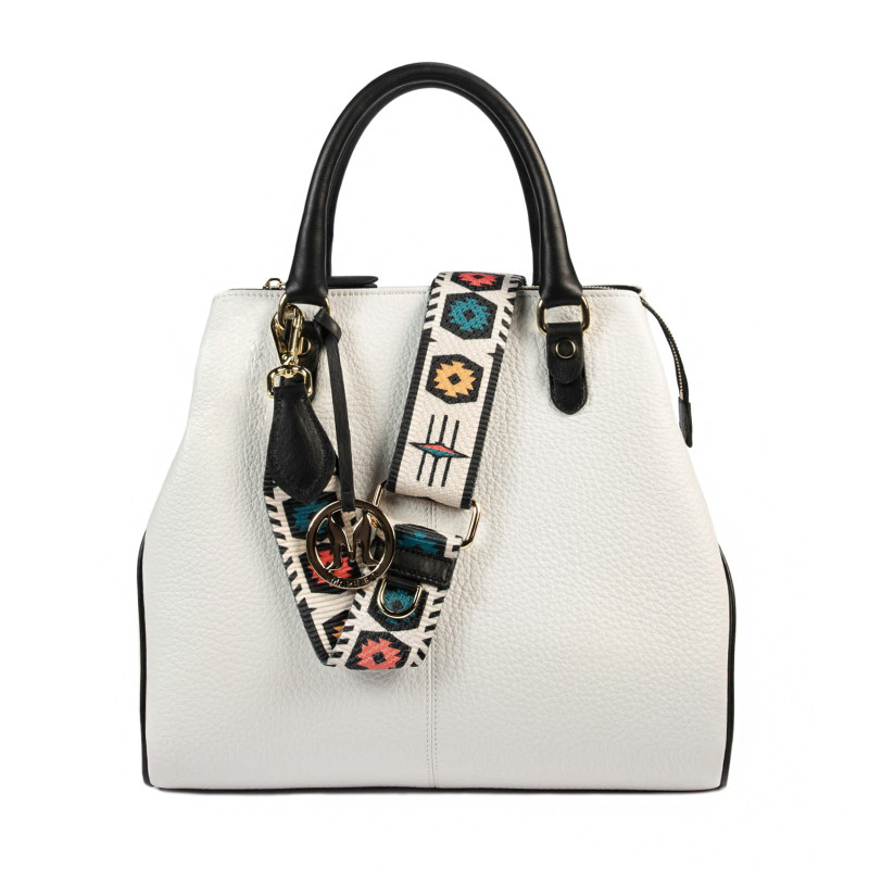 Damentasche Handtasche 002g weiß+schwarz
