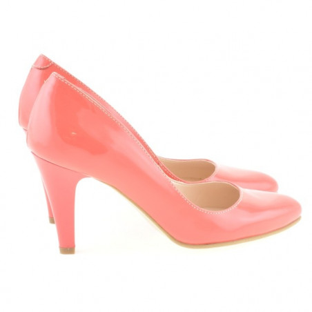 Elegante Damenschuhe 1234 Lack Korallenrot
