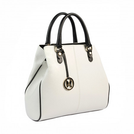 Damentasche Handtasche 002g weiß+schwarz