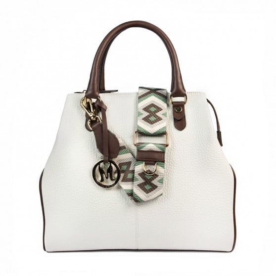 Damentasche Handtasche 002g weiß+braun Damentasche Handtasche 002g weiß+braun