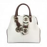 Damentasche Handtasche 002g weiß+braun