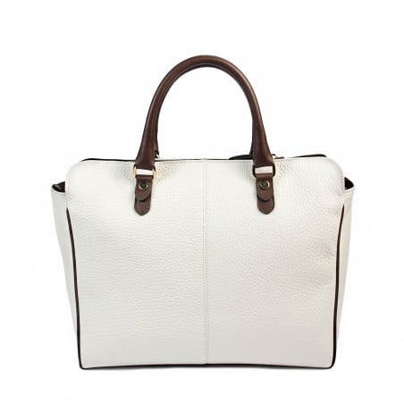 Damentasche Handtasche 002g weiß+braun