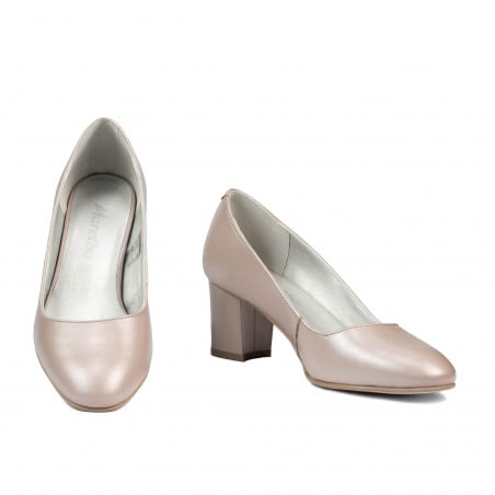 Elegante Damenschuhe 1268 Perlmutt Cappuccino