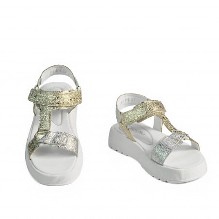 Damen Sandalen 5082 silber+gold