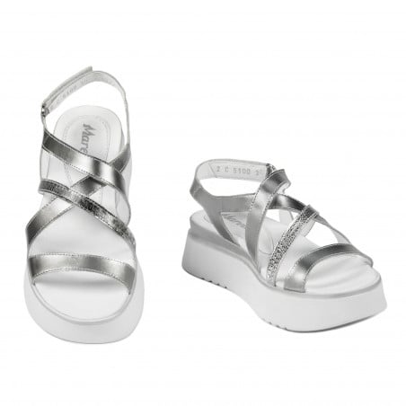 Damensandalen 5100 silber kombiniert