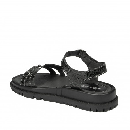 Damen Sandalen 5096 in metallisiertem Schwarz