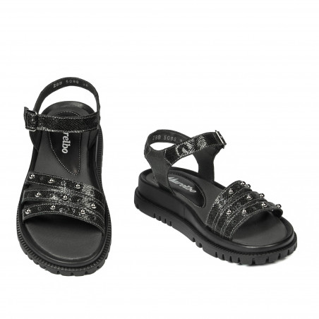 Damen Sandalen 5096 in metallisiertem Schwarz