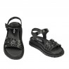 Damen Sandalen 5096 in metallisiertem Schwarz
