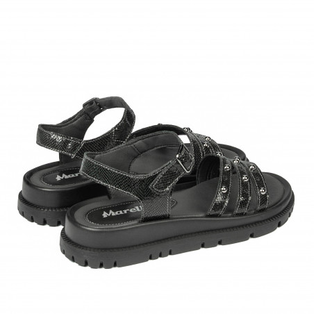 Damen Sandalen 5096 in metallisiertem Schwarz