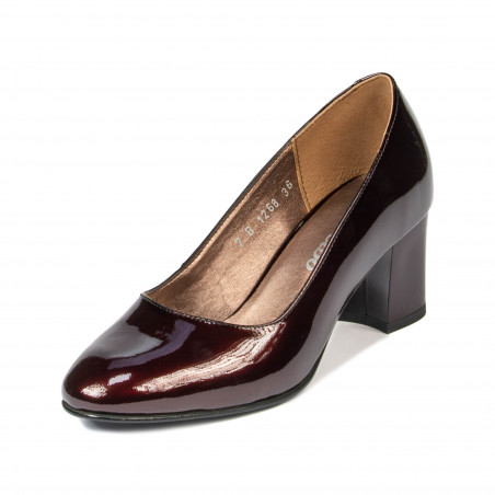 Elegante Damenschuhe 1268 Lack Bordeaux01