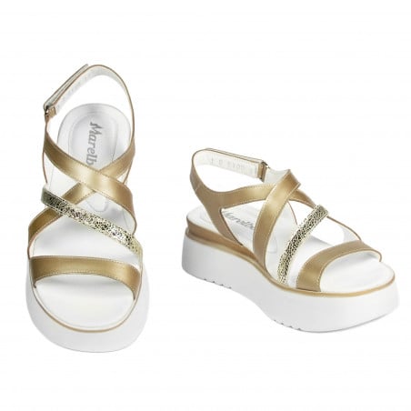 Damensandalen 5100 gold kombiniert